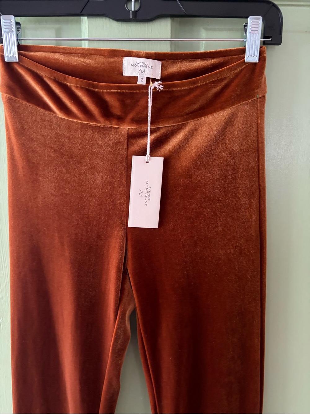 NWT Avenue Montaigne Velvet Bellini Pants Size 2 - Picture 2 of 9
